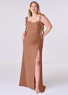Barbie ♥ Azazie Bridesmaid Dresses Bronzer Mermaid Corset Chiffon Dress image7