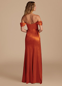 Azazie Amyra Bridesmaid Dresses Paprika Mermaid Sweetheart Neckline Metallic Satin Convertible Dress image6