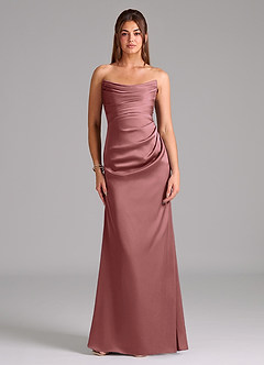 Azazie Lucille Bridesmaid Dresses Amethyst Mermaid Strapless Stretch Satin Convertible Dress image1