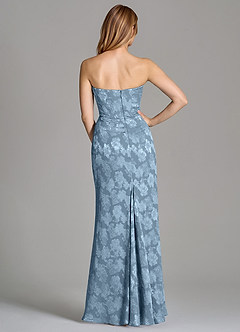 Azazie Ezrena 신부 들러리 드레스 인어 스트랩리스 플로럴 번아웃 바닥 길이 드레스 image5