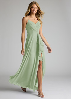 Azazie Akita Bridesmaid Dresses Dusty Sage A-Line Chiffon Dress image2
