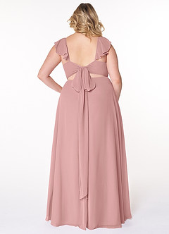 Azazie Everett Bridesmaid Dresses Dusty Rose A-Line V-neck Ruched Chiffon Dress image7