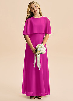 Azazie Maris Junior Abito A-Line in Chiffon Fucsia image4