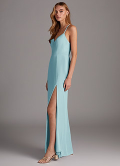 Azazie Manila 신부 들러리 드레스 쉬스 쉬폰 바닥 길이 드레스 image4