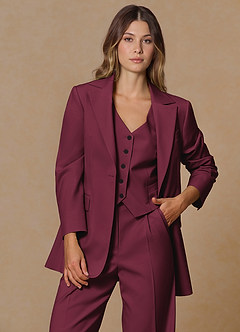 front Rowan Bourgogne Raffineret vævet 3-delt dragt med høj ydeevne