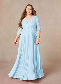 Azazie Corinne Mother of the Bride Dresses Sky Blue A-Line Sequins Chiffon Dress image8