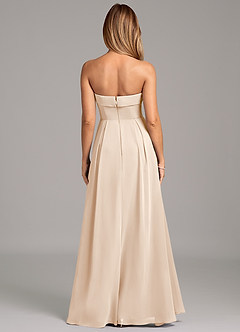 Azazie Lucienne Brautjungfernkleider Wandelbar A-Linie Schulterfrei Chiffon Kleid Alabaster Weiß image5