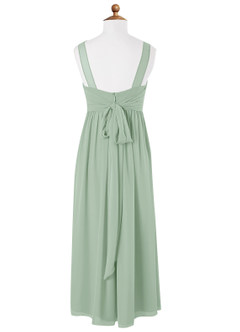 Azazie Kora Junior Agave A-Line Pleated Chiffon Dress image6