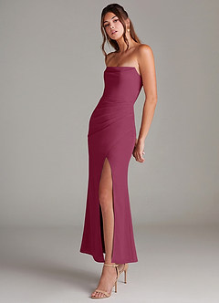 Azazie Leonis Bridesmaid Dresses Mulberry Mermaid Strapless Chiffon Convertible Dress image3