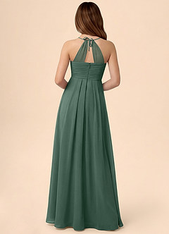 Azazie Ginny Junior Linia A Pofałdowany Szyfon Długość podłogi Młodsza druhna Sukienka image4