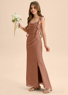 Azazie Jessamine Junior Bronzer Mermaid Sweetheart Neckline Chiffon Dress image6