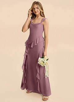 Azazie Sloane Junior Amethyst A-Line Sweetheart Neckline Chiffon Dress image4