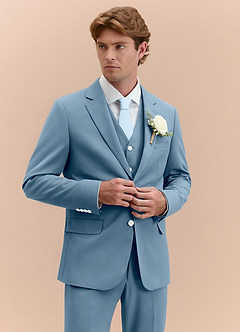 front James Light Blue Structured Stretch 3-piece suit