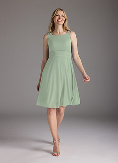 Azazie Sunny Kleider für die Brautmutter A-Linie Plissee Gittergewebe Kleid Staubiger Salbeigrün image5