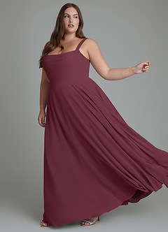 Azazie Shaude Bridesmaid Dresses Cabernet A-Line Pleated Chiffon Dress image10