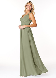 Azazie Ashia Bridesmaid Dresses Pistachio A-Line Pleated Chiffon Dress image3