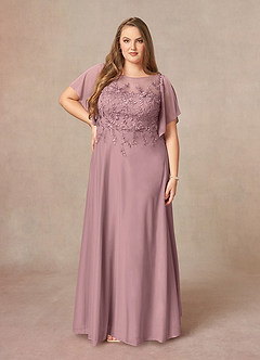 Azazie Cavell Mother of the Bride Dresses Dusty Rose A-Line Sequins Mesh Dress image8