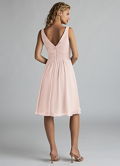 Azazie Grace Bridesmaid Dresses Rose Petal A-Line Pleated Chiffon Dress image2