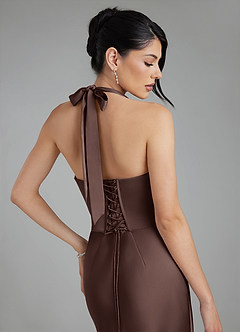 Azazie Torrance Bridesmaid Dresses Ganache Mermaid Corset Stretch Satin Dress image2
