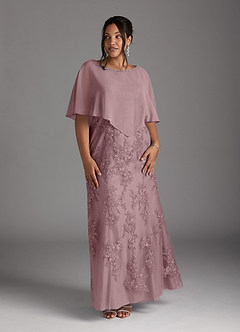 Azazie Whilhelmina Mother of the Bride Dresses Dusty Rose Mermaid Lace Chiffon Dress image11