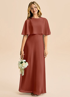 Azazie Maris Junior Abito A-Line in Chiffon Auburn image5