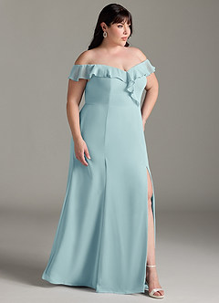Azazie Sophie Bridesmaid Dresses Sea Glass A-Line Off the Shoulder Chiffon Convertible Dress image10