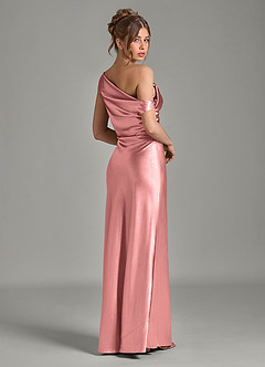 Azazie Emerson Bridesmaid Dresses Rosette Mermaid Off the Shoulder Metallic Satin Dress image6