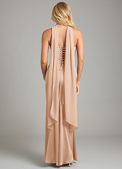 Azazie Sorrel Vestidos de damas de honor Vestido de Rosa Inglesa de Satén Elástico de Corte Sirena Convertible con Sin tirantes image9