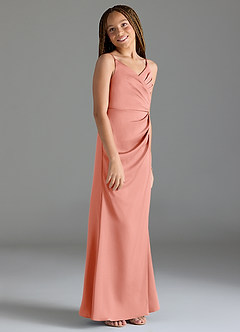 Azazie Maci Junior Klä av Sjöjungfru i Stretch Satin Plisserad image4