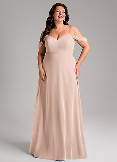 Azazie Marley Bridesmaid Dresses English Rose A-Line Off the Shoulder Chiffon Convertible Dress image13