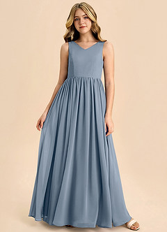 Azazie Hathaway Junior Twilight A-Line Bow Chiffon Dress image3