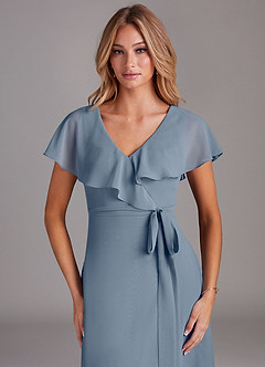 Azazie Lainey Bridesmaid Dresses Twilight A-Line with Pockets Chiffon Dress image6