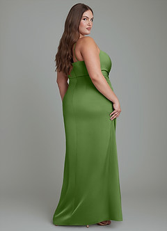 Azazie Calandra Bridesmaid Dresses Basil Sheath Pleated Stretch Satin Dress image12