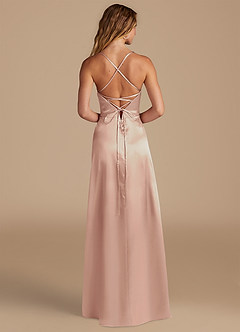 Azazie Mei Bridesmaid Dresses English Rose A-Line Metallic Satin Dress image5