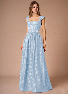 Hazel Powder Blue Pleated Maxi Prom Dress image5