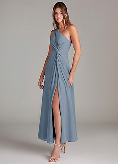 Azazie Brooke Bridesmaid Dresses Twilight A-Line One Shoulder Chiffon Dress image3