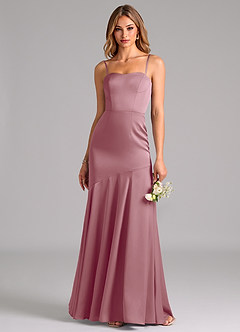 Azazie Shiloh Vestidos de damas de honor Vestido de Malva Vintage de Satén Elástico de Corte Sirena Convertible con Sin tirantes image2