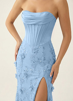 Iliana Sky Blue 3D Flower Beaded Corset Dress image6
