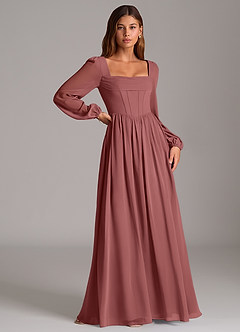 Azazie Maree Bridesmaid Dresses Amethyst A-Line Corset Chiffon Dress image3
