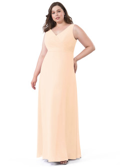 Azazie Nala Bridesmaid Dresses Pearl Pink A-Line Pleated Chiffon Dress image19