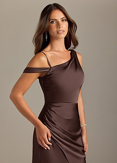 Azazie Madelyn Bridesmaid Dresses Ganache Mermaid One Shoulder Stretch Satin Convertible Dress image6