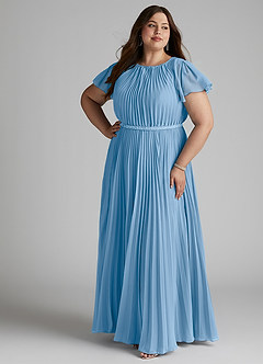 Azazie Kara Final Sale A-Line Pleated Chiffon Floor-Length Dress image13