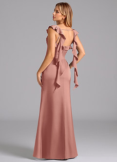 Azazie Adi Brudtärnklänningar Klä av A-Linje i Stretch Satin Plisserad Rosett image6