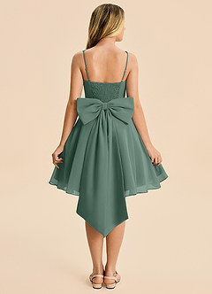 Azazie Arie Junior Sea Moss A-Line Ruched Chiffon Dress image1