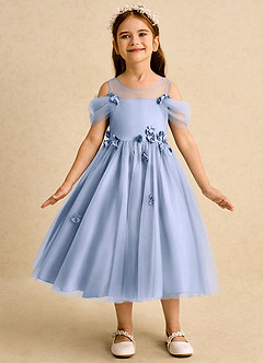 Azazie Juni Robe Demoiselle D'honneur Fillette Robe Princesse en Tulle Plissée Eis image4