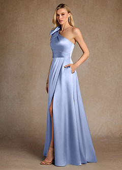 Azazie Easton Mère de la mariée Robes Robe Trapèze en Satin extensible Une épaule Eis image2