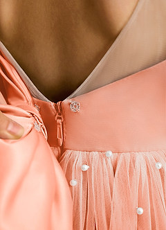 Azazie Trudy Robe Demoiselle D'honneur Fillette Robe Princesse en Tulle Encolure en Forme de Cœur Coucher De Soleil image8