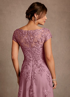 Azazie Jalinda Mother of the Bride Dresses Vintage Mauve A-Line Lace Chiffon Dress image6