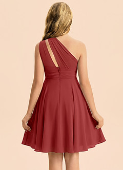 Azazie Charlize Junior Vestido Óxido de Gasa de Corte en A con Plisado image2
