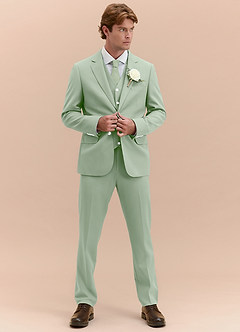 front James Dusty Sage Structured Stretch 3-piece suit